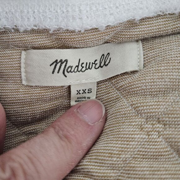 Madewell Quilted Swing Sweatshirt Women's XXS Ivory Crewneck Pullover VGUC - Picture 3 of 8